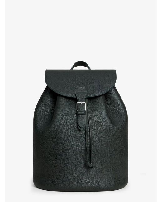 Céline Black Folco Leather Backpack for men