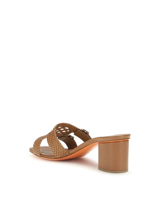 Santoni Natural Woven Leather Sandals