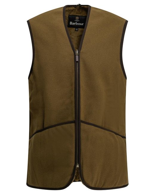 Barbour Green "Warm Pile" Sleeveless Jacket for men