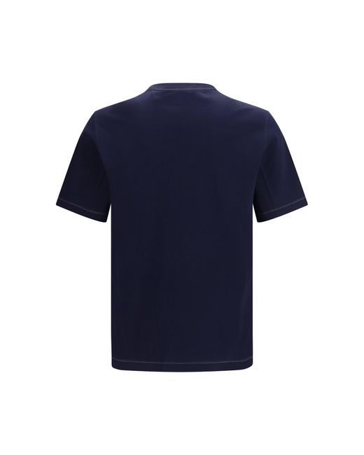 Brunello Cucinelli Blue Cotton T-Shirt for men