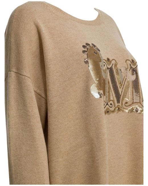 Max Mara Natural Wool Cashmere Crewneck Knitwear
