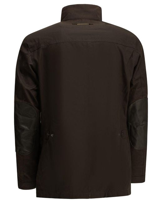 Barbour Black "Ogston Wax" Quilted Jacket for men