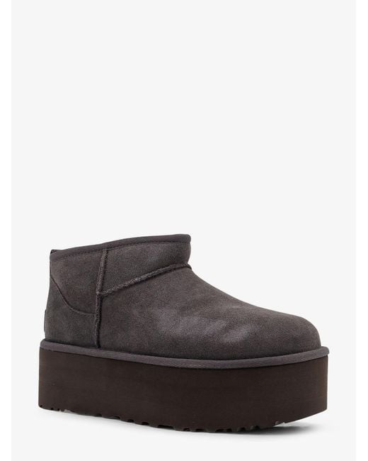 Ugg Gray Ultra Mini Classic - Boots With Plateau