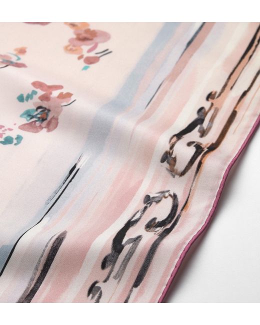 Dior Pink Iviera 90 Floral Portrait Scarf