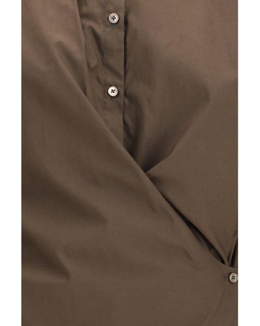 Lemaire Brown Cotton Blend Shirt Truffle