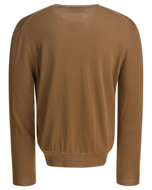 McQueen Brown Skull Pattern Sweater for men
