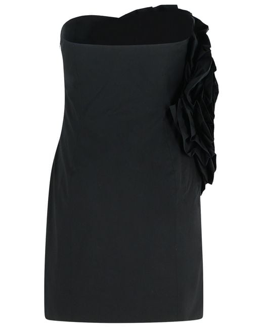 ROTATE BIRGER CHRISTENSEN Black 'Flower' Cotton Dress