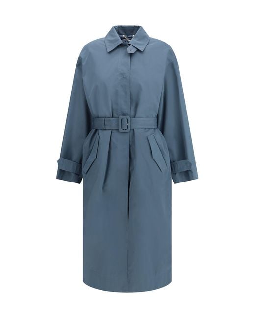 Fendi Blue Gabardine Coat