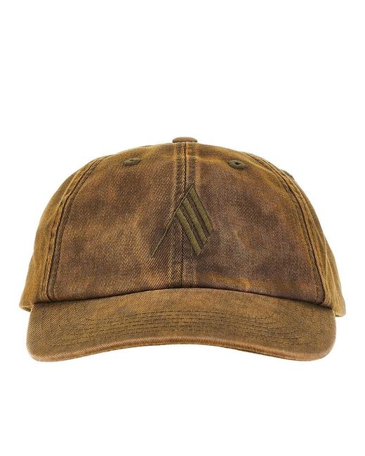 The Attico Brown Baseball Hat With Logo Embroidery