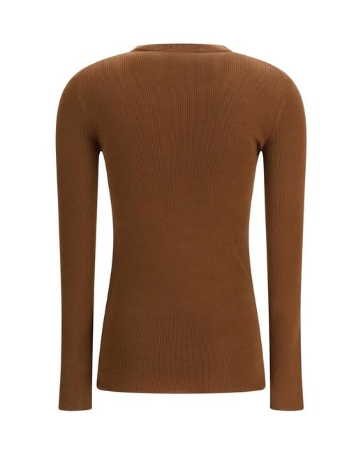 Prada Brown Ribbed Wool Cardigan