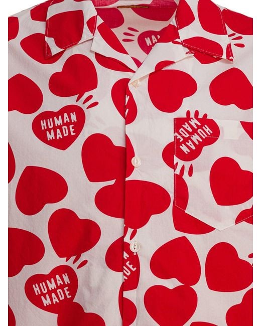 Human Made Red Heart Vacation Shirts White for men