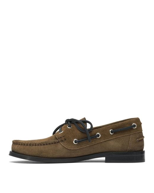 Aeyde Brown "Harris" Lace-Up Loafers
