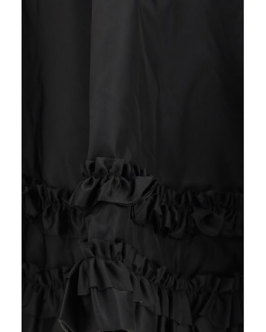 Ganni Black Duchesse Nylon Mini Frill Skirt