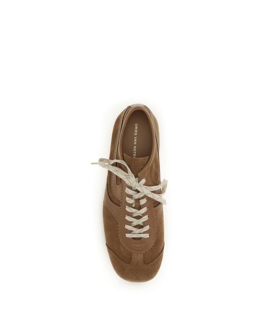 Dries Van Noten Brown Suede Sneakers for men