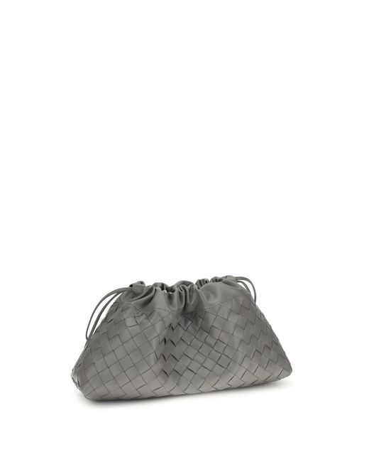 Bottega Veneta Gray Drawstring Pouch