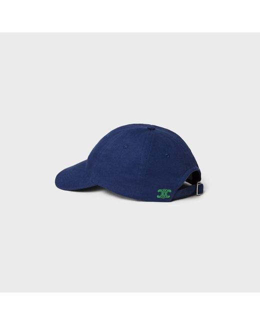 Céline Blue Cotton Baseball Cap for men