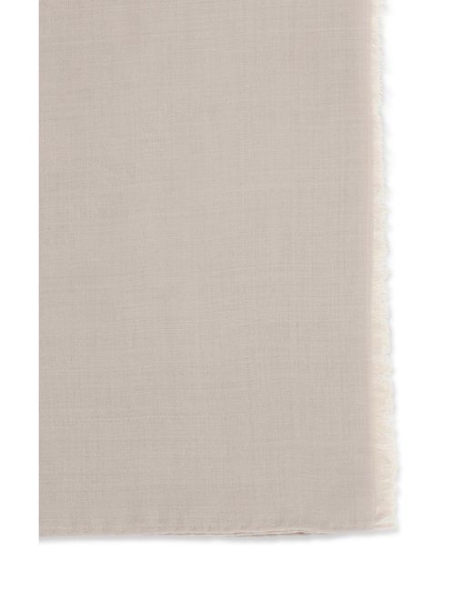 Max Mara White Fringed Scarf