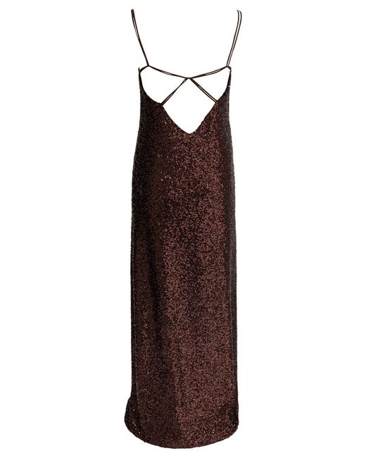 Semler Brown Long Sequined Dress Dresses