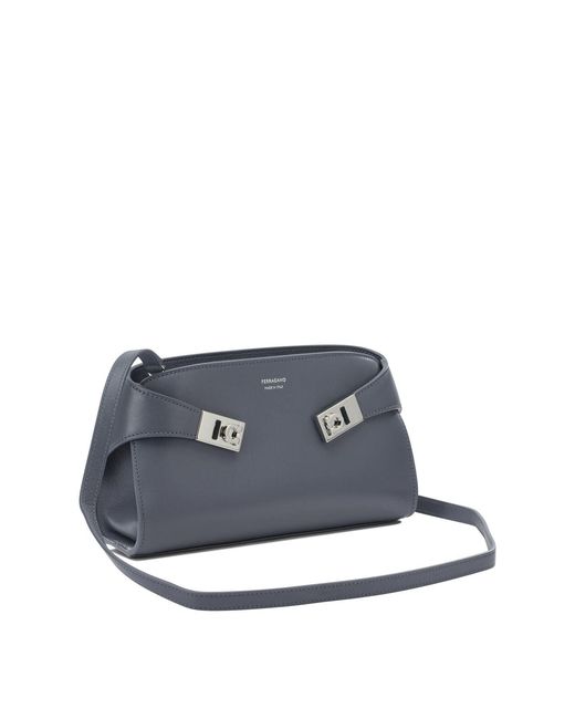 Ferragamo Gray Hug Leather Small Crossbody Bag