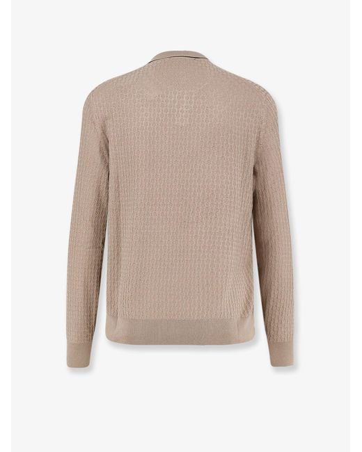 Boss Natural Silk Sweater With All-Over Processing for men