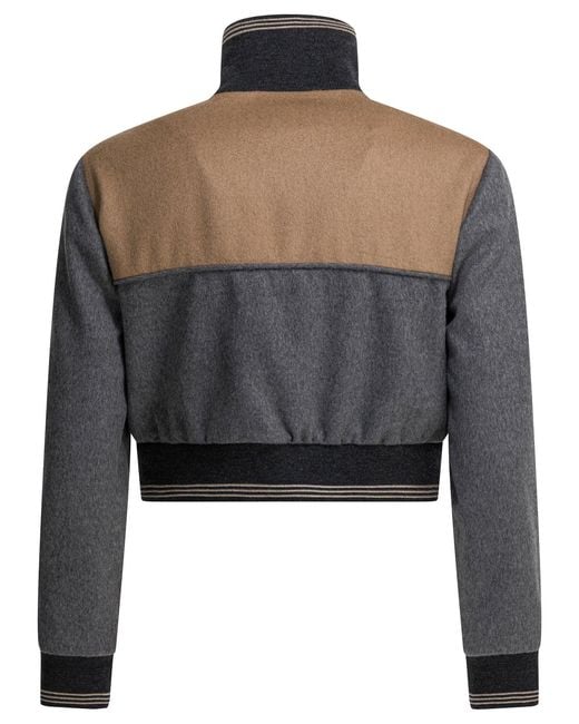 Miu Miu Black Wool And Cashmere Bomber Jacket