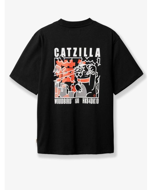 Woodbird Black T-Shirt Wbbaine Zilla for men