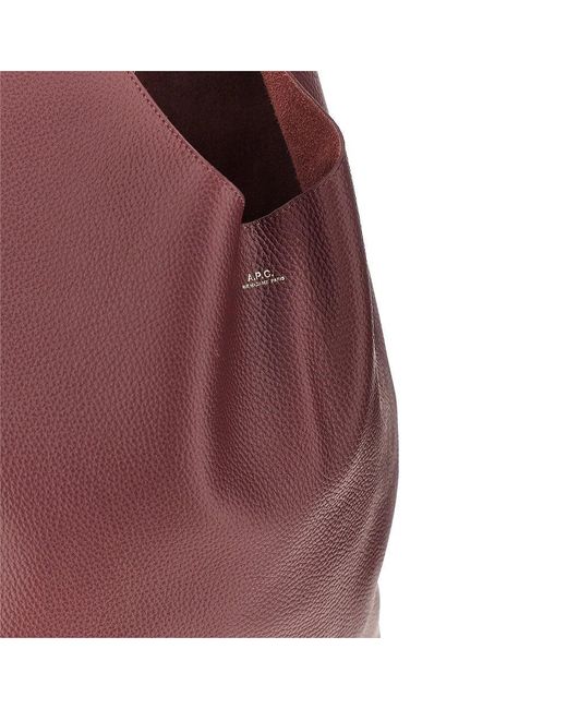 A.P.C. Purple Le Neige Grained Leather Bag