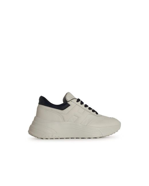 Hogan White 'H669' Leather Sneakers