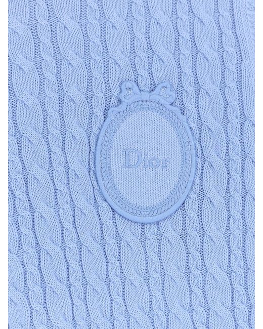 Dior Blue Dior Cotton And Wool Blend Dior Medaillon Sweater