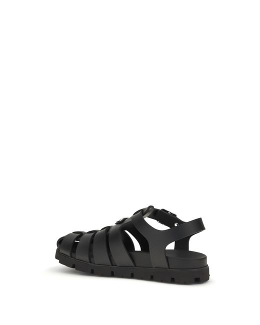 Prada White Rubber Cage Sandal for men