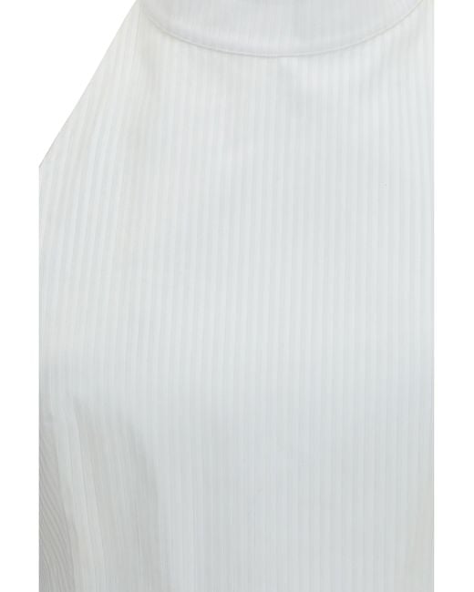 Alaïa White Alaïa Cotton Poplin Plastron Top