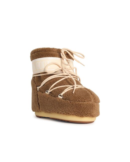 Moonboot Natural Camel Faux Fur Boot