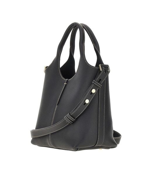 Tod's Black Leather Mini Tote Bag
