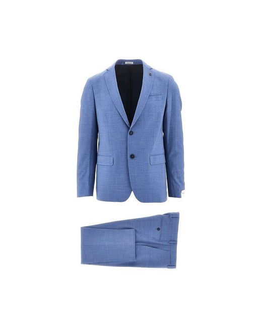BRERAS Milano Blue Stretch Wool Tailored Suit for men