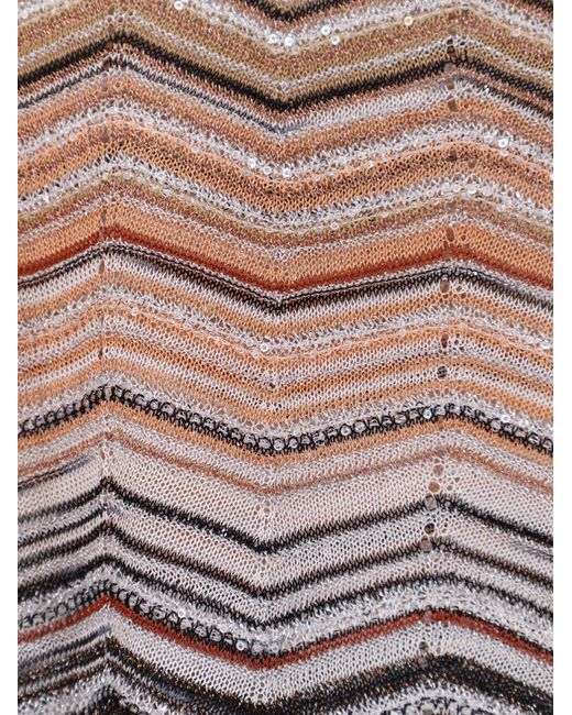 Missoni Multicolor Viscose Tank Top With Laminated Chevron Pattern