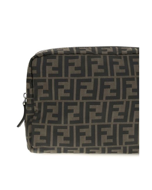 Fendi Gray Medium Superlight Ff Zucca Fabric Beauty Case for men