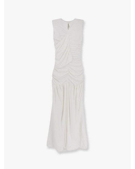 ACTUALEE White Draped Long Dress