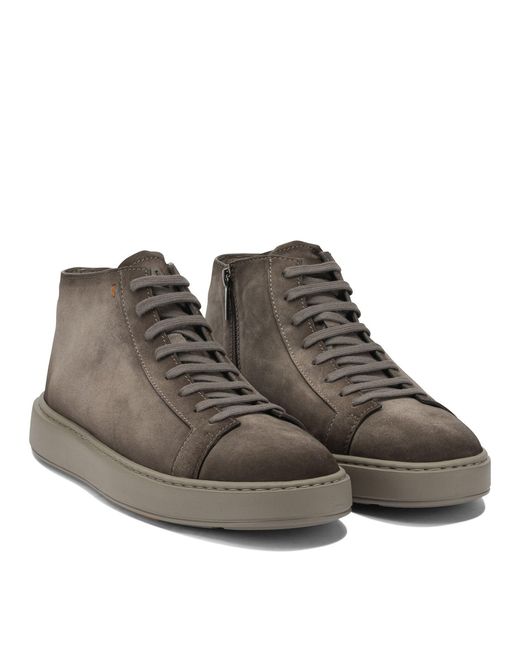 Santoni Brown "Dump High" Sneakers for men
