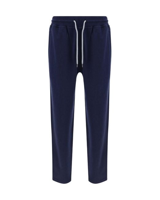 Brunello Cucinelli Blue Pantaloni Della Tuta for men