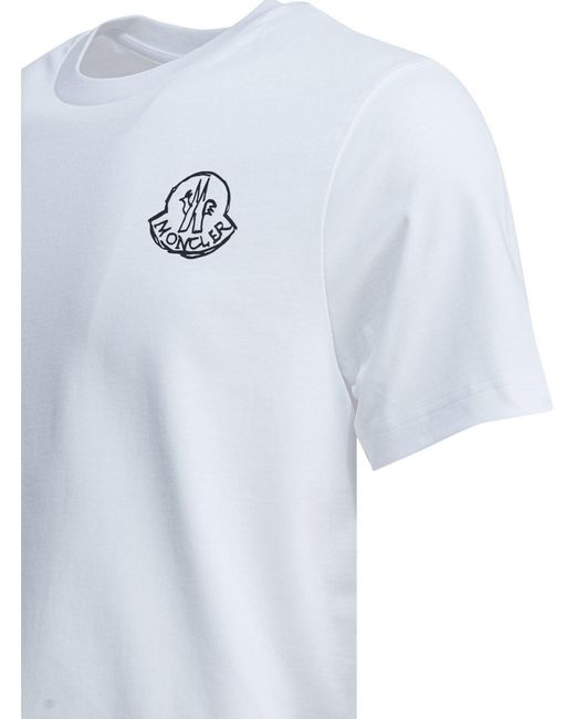 Moncler White Crewneck T-Shirt for men