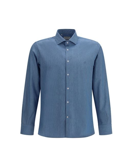 Brooksfield Blue Cotton Shirt for men
