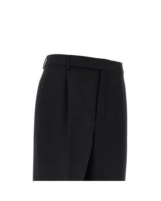 Saint Laurent Black Wool Grain De Poudre Pants for men
