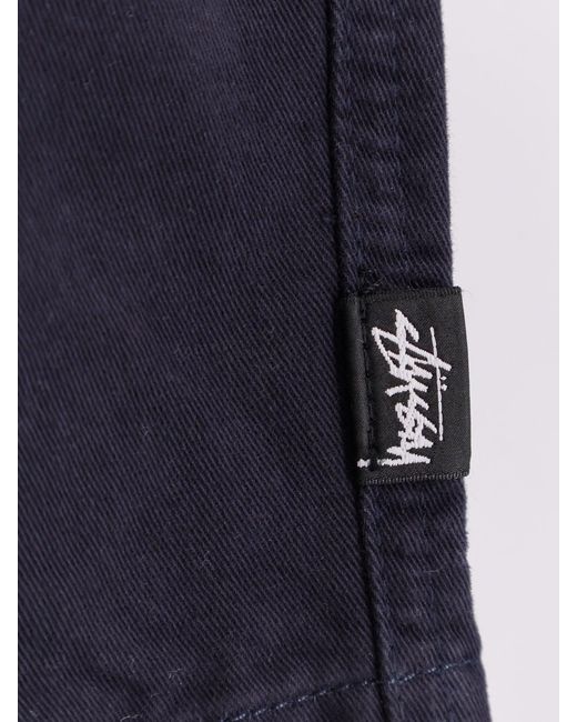 Stussy Blue Brushed Beach Cotton Bermuda Shorts for men