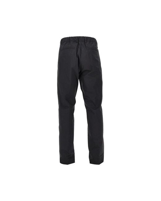 Herno Black Technical Poplin Pants With Drawstring for men