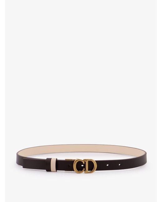 Dior White Leather Saddle Belt