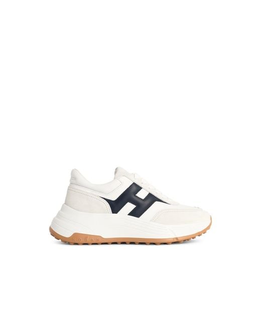 Hogan White Hi-Fi Leather Sneakers