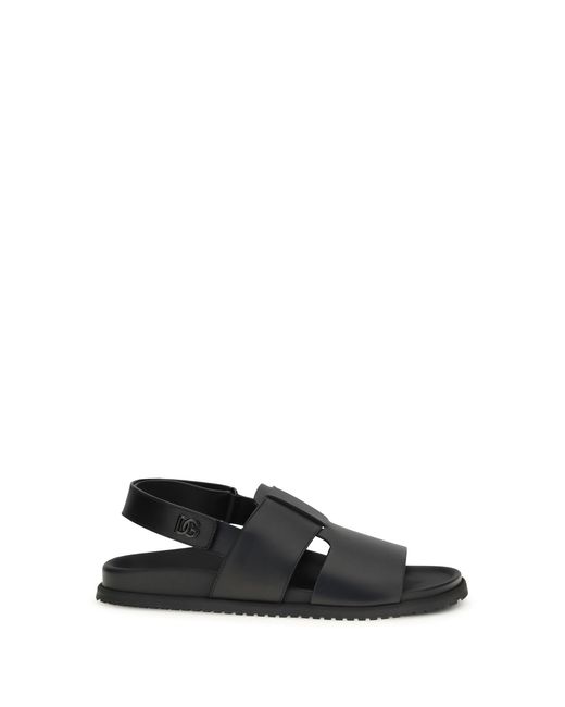 Dolce & Gabbana Black Dolce & Gabbana Open-Toe Sandals for men