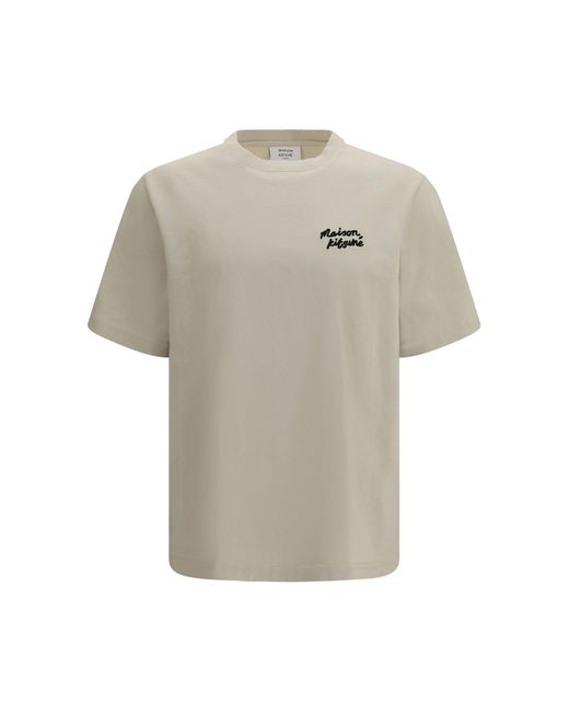 Maison Kitsuné White Handwriting Comfort T-Shirt Pelican for men
