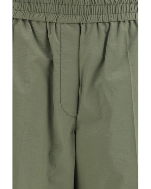 Brunello Cucinelli Green Pants With Elasticated Waist