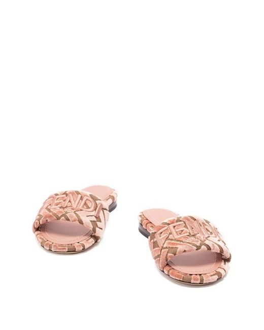 Fendi Pink Ff Slides Sandals